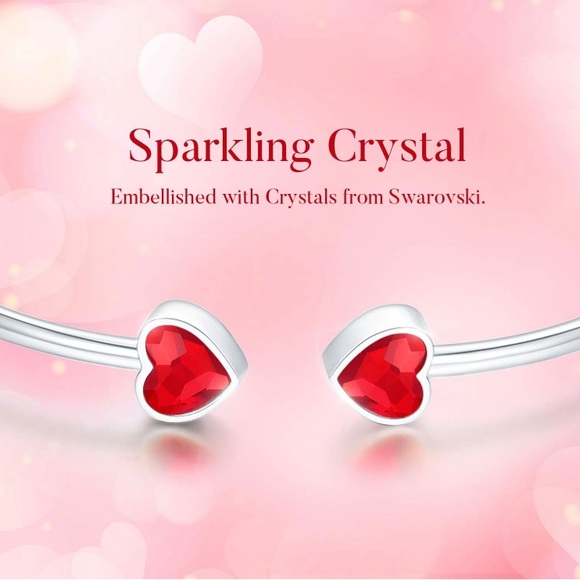 Ruby heart open bracelet, new in box - Picture 3 of 5